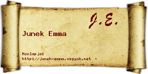 Junek Emma névjegykártya